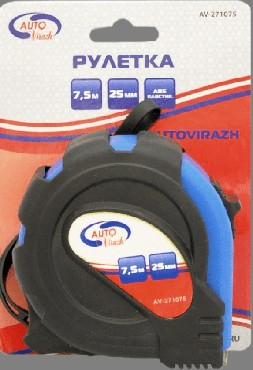 AUTOVIRAZH (AV-271075) Рулетка обрезиненный корпус 7,5мх25мм