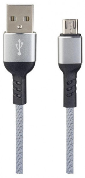 Кабель PERFEO (U4806) USB A вилка - Micro USB вилка, 2.4A, серый, длина 1 м., Micro Premium