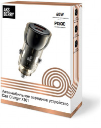 Автомобильная зарядка AKSBERRY (6900286350018) X101 TYPE-C(30w)+USB-A(30W), черный