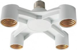 Переходник ECOLA A7T47WEAY base Переходник с цоколя E27 на 4хE27 Широкий Белый белый