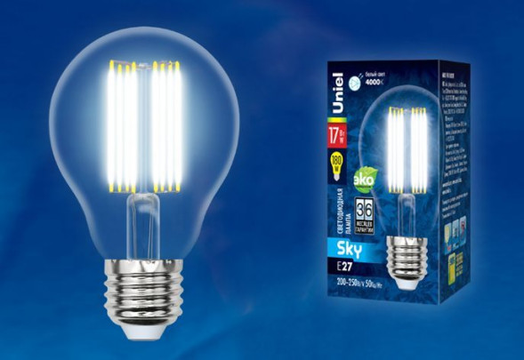 Форма &quot;А&quot; UNIEL (UL-00004871) LED-A70-17W/4000K/E27/CL PLS02WH