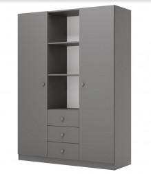 Шкаф POLINI Шкаф трехсекционный Polini kids Simple, серый (3кор)