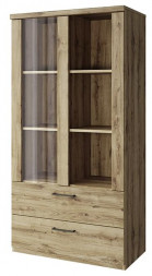 Модульная мебель АНРЭКС DOORSET Шкаф с витриной 1V2S3N. Цвет ДУБ НАВАРРА (2 уп.)