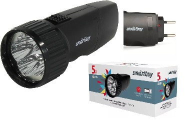 Cветодиодный фонарь SMARTBUY (SBF-44-B) 5 LED с прямой зарядкой
