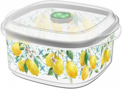Контейнер HOMVER Sicily Lemon для СВЧ 1,6л с клапаном с декором (бесцветный) 222120025/0107 HOMVER Sicily Lemon для СВЧ 1,6л с клапаном с декором (бесцветный) 222120025/0107