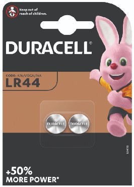 Элементы питания DURACELL LR44-2BL (Б0009737)