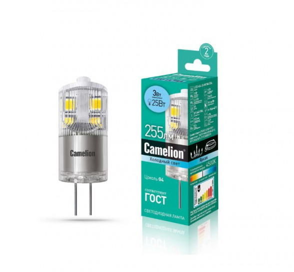 Лампа CAMELION (13863) LED3-G4-JD-NF/845/G4