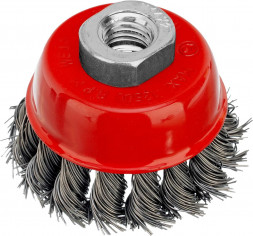 Щетка MATRIX Щетка для УШМ, 65 мм, М14, Чашка, крученая проволока 0,5 мм// MATRIX Щетка для УШМ, 65 мм, М14, Чашка, крученая проволока 0,5 мм//