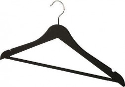 РЫЖИЙ КОТ Вешалка пластиковая c выемками с покрытием soft-touch, цвет черный (107879)