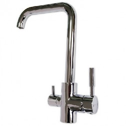 Смеситель для кухни MAGNUS 8255 Смеситель кухонный Г-образный гусак, шаровый, с двойным выпуском воды для фильтра, хроми