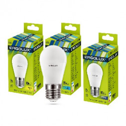 Лампочка светодиодная ERGOLUX LED-G45-9W-E27-3K (Эл.лампа светодиодная Шар 9Вт E27 3000K 172-265В)