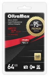 Карта памяти OLTRAMAX 64GB microSDXC Class 10 UHS-1 Premium (U3) [OM064GCSDXC10UHS-1-PrU3 w]