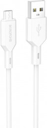 Кабель BOROFONE (6974443384499) BX70mUSB 2.4A microUSB белый - 1,0m