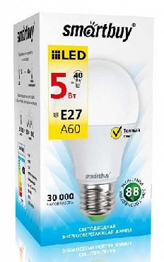 Светодиодная лампа SMARTBUY (SBL-A60-05-30K-E27-A) 5W/3000/E27