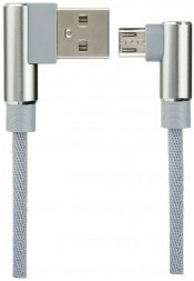 Кабель PERFEO (U4805) USB A вилка - Micro USB вилка, 2.4A, угловой, серый, длина 1 м., Micro Premium