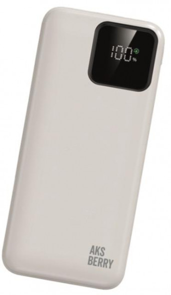 Внешний АКБ AKSBERRY (6920680876877) E101 Violet быстрая зарядка PD22.5W/QC22.5W с дисплеем 10000mAh, белый