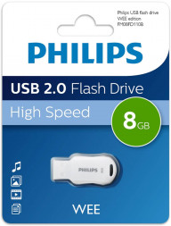 Флеш накопитель PHILIPS WEE 2.0 8Gb серебристый (FM08FD110B/97)