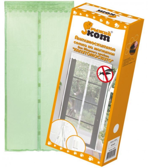 Сетка антимоскитная РЫЖИЙ КОТ Сетка антимоскитная на магнитах "Капутомоскито" KM-G, цвет зеленый 311252