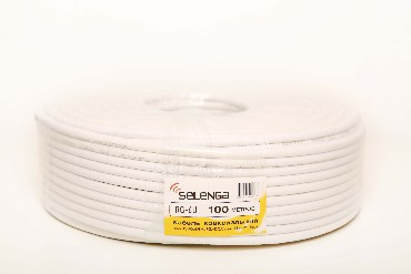 Коаксиальный кабель SELENGA RG6 PVC 100 м. белый