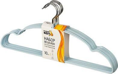 Набор вешалок РЫЖИЙ КОТ Набор вешалок металлических с ПВХ покрытием, 10 шт, цвет бирюзовый (107915)