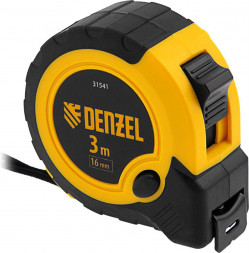 Рулетка DENZEL Рулетка 3м х 16мм, двухкомп. корпус, кнопкапауза 31541