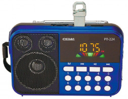 РАДИОПРИЕМНИКИ СИГНАЛ РП-224 FM 88-108МГц, бат. 3*АА, акб 400mA/h, USB/microSD, дисплей, светодиодный фонарь