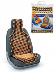 Накидка на сиденье NOVA BRIGHT массажная с подголовником (деревянная, покрытая светлым лаком) (127х38см) 36578