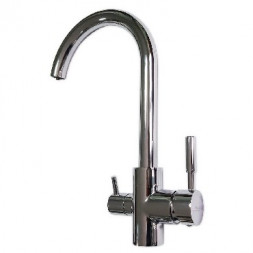 Смеситель для кухни MAGNUS 8256 Смеситель кухонный С-образный гусак, шаровый, с двойным выпуском воды для фильтра, хроми