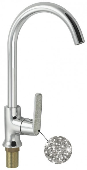 Смеситель для кухни GFMARK 4854 Смеситель кухонный шаровый боковой с АЛМАЗНОЙ КРОШКОЙ на ручке