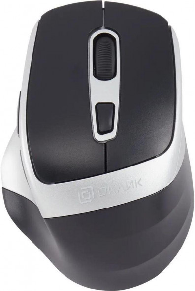 OKLICK Мышь беспроводная 516MW, Bluetooth/Радио, оптическая, USB, 1600dpi, черный и серебристый [1978689]