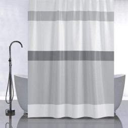 Штора для ванной САНАКС 01-98 Штора с рисунком, ПОЛОСЫ горизонтальные, в ванную комнату, без колец, полиэстер 180 х180 см.