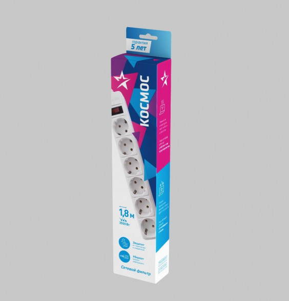 СЕТЕВЫЕ ФИЛЬТРЫ КОСМОС FKSM1.8M-6G(W)16A