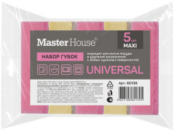 Губки для посуды MASTER HOUSE МОЙ 5 штук 93*65*27 (МАКСИ) 60139