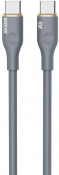 Кабель AKSBERRY (6900295470011) X162 Liquid silicone Type-C -Type-C, серый