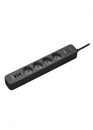 сетевой фильтр PERFEO (PF_C3956) POWER STREAM - 4 роз - 2,0 м - черный