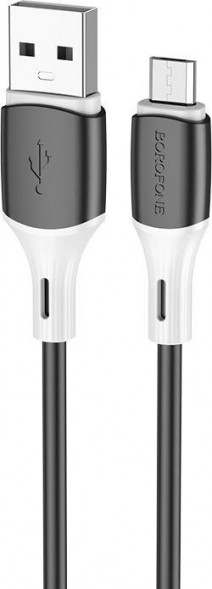 Кабель BOROFONE (6974443384765) BX79mUSB 2.4A microUSB черный - 1,0m