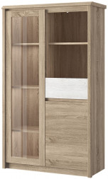 Шкаф АНРЭКС SOMMA Шкаф с витриной 1V1D1S2N, цвет дуб сонома/сосна каньон (2 уп)