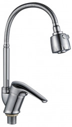 Смеситель для кухни GOTA ROCIO G232514-GOTA Flex Смеситель д/кухни шар. с гибким регилирующим изливом 2-х реж.аэрат гайка d40