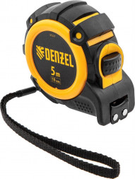 Рулетка DENZEL Рулетка 5м х 19мм, автоматич. фиксац., нейлон. покрытие, магнит. зацеп, двухстор. разметка 31521