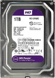 Жесткий диск WD Purple WD10PURZ, 1ТБ, HDD, SATA III, 3.5"