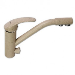 Смеситель для кухни MAGNUS 8259 Смеситель кухонный бежевый, с переключением воды на корпусе шаровый, с двойным выпуском