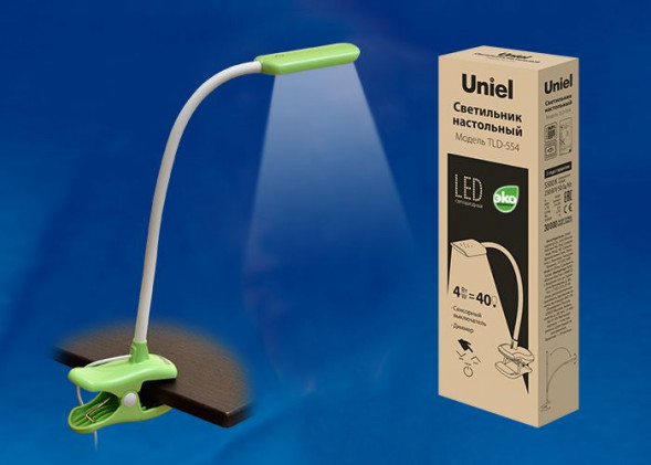 ЭЛЕКТРИКА UNIEL (UL-00003647) TLD-554 Green/LED/400Lm/5500K/Dimmer