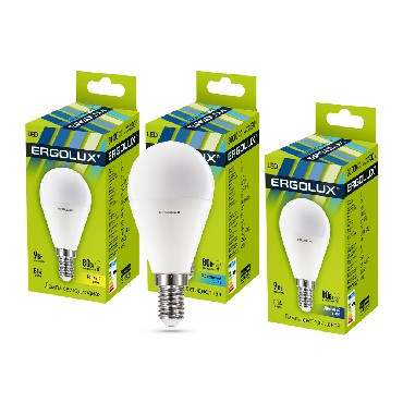 Лампочка светодиодная ERGOLUX (13174) LED-G45-9W-E14-4K