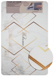 Коврик для ванной САНАКС 00442 Коврик в ванную ПАМЯТЬ - эффект восстановления, одинарный, дизайнерский - ромбы 50 х 80 см