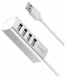 USB хаб HOCO (6957531038146) HB1 USB-хаб 4хUSB серебро