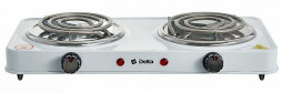 Плитка электрическая DELTA D-705 двухконфорочная спираль белая (5)