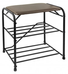 Подставка для обуви ИСТОК Подставка для обуви 3 полки 45 с сиденьем арт.ПОС46 цв.Чёрный