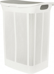 Корзина для белья KEEPLEX KL410111048 Ajur с откидной крышкой 50л 43х34х59см белое облако