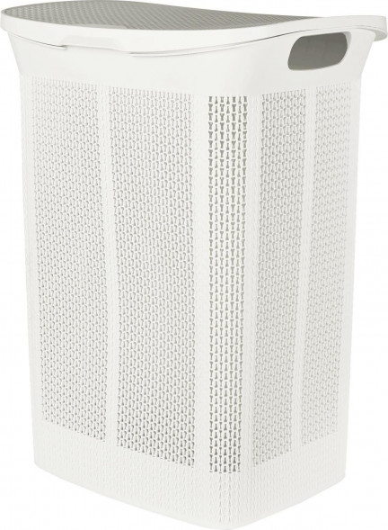 Корзина для белья KEEPLEX KL410111048 Ajur с откидной крышкой 50л 43х34х59см белое облако