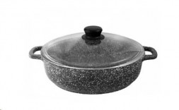 Жаровня ТРАДИЦИЯ ТМ9243 а/пр литая 24см стекл/кр Мрамор